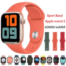 Спортивный ремешок для Apple Watch ремешок 44 мм 40 4 3 iwatch ремешок 42 мм 38 мм силиконовый pulseira ремешок для часов Браслет Apple watch 5 ремешок 44 мм