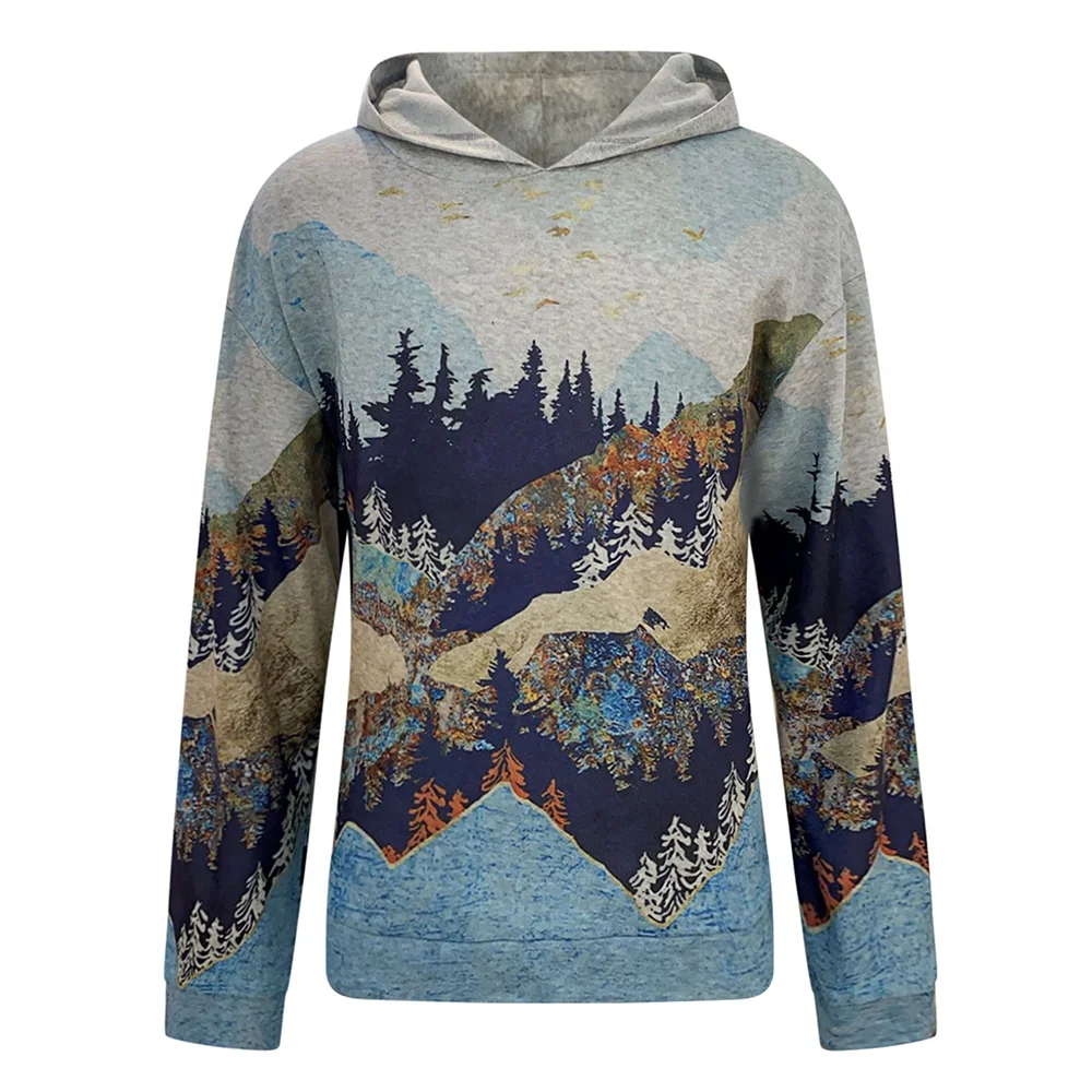 

2020 Winter Pullovers Woman Autumn Long Sleeve Print Hoodies Women Casual daily Hooded Clothes for Women Natural Scenery D30