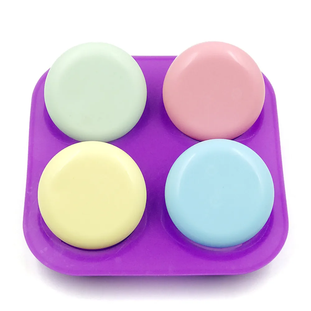 

4 Cavities Round Silicone Mold Soap Mold Handmade Soap Craft Making Fondant Cake Decorating Unique Soap Making Tools