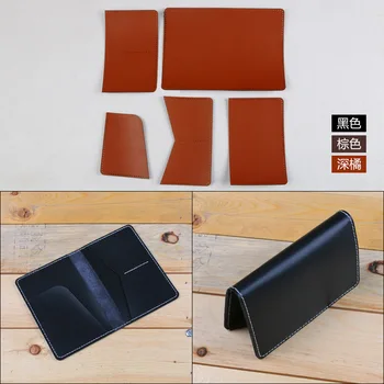 

DIY Handmade Passport Bag Semi-finished Material Kit Short Wallet Wallet Document Holder Leather
