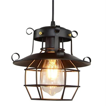 

Retro Chandelier Wrought Iron Restaurant Private Room Bar Art Aisle Industrial Wind Lantern-Shaped Lighting