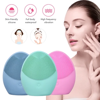 

Mini Silicone Electric Face Cleaning Brush Professional Ultrasonic Vibration Battery Facial Washing Device Beauty Skin Care Tool