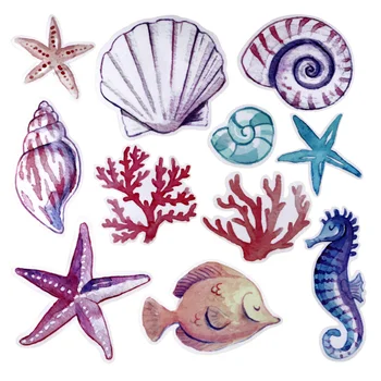 

TOPBATHY Sea World Wall Paste Sea Horse Star Shell Mural Art Sticker for Bedroom Living Room