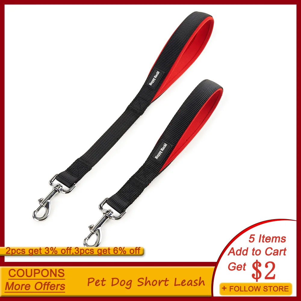 

Pet Dog Short Leash With Comfortable Padded Handle For Medium Large Dogs Reflective Pet Fibers Leashes For Walking Training