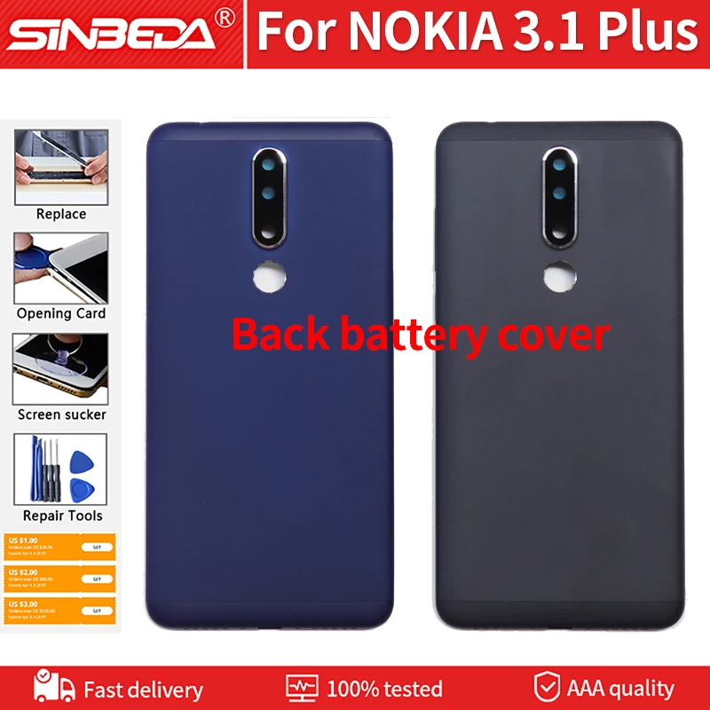 Металлическая задняя крышка аккумулятора 100 Оригинал для Nokia 3 1 Plus одна/две
