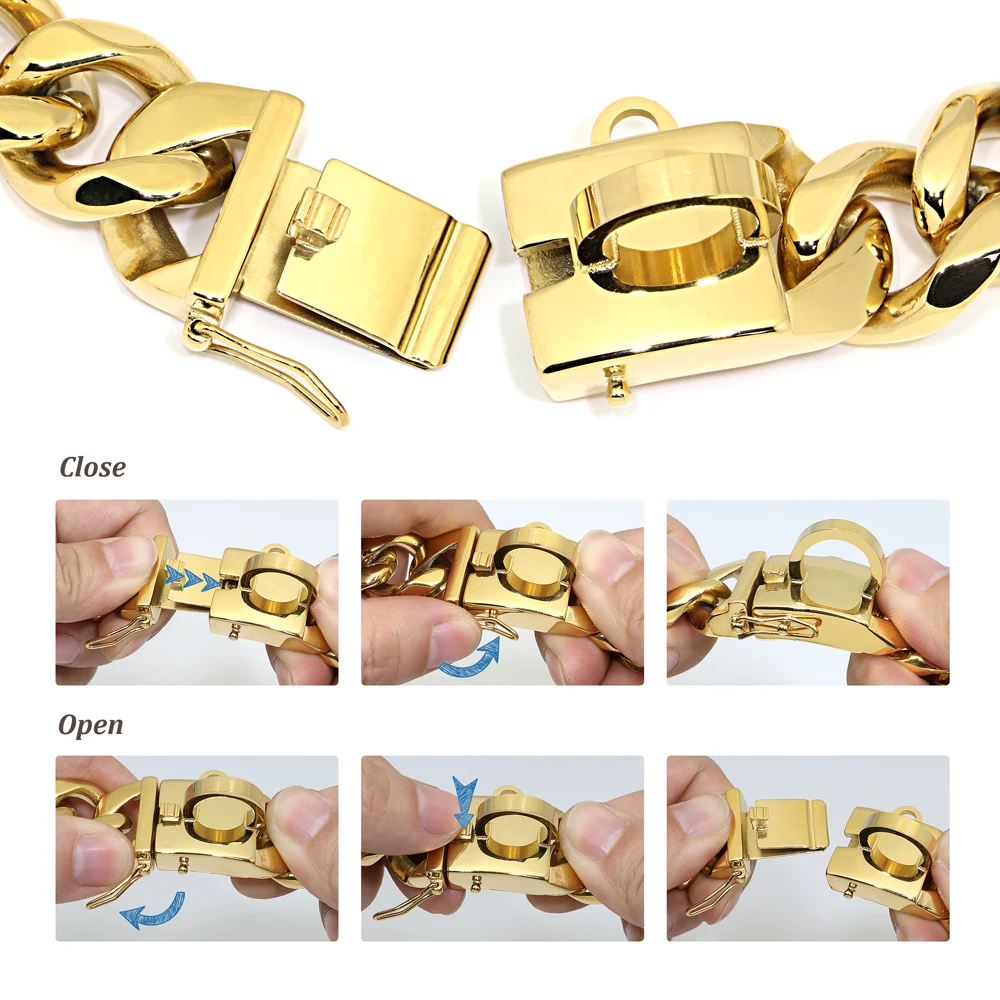 Gold Dog Chain Collar, Anti-Chew Dog Choker Chain,Taining Dog Chain Slip  Collars, Stainless Steel Dog Collar – HiFuzzyPet