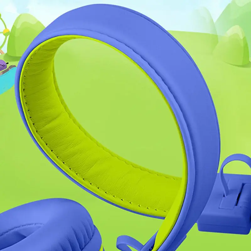 Kids Wired Foldable Headphone with Microphone Head Mounted Portable Headset Safe Volume Limit Children Gift