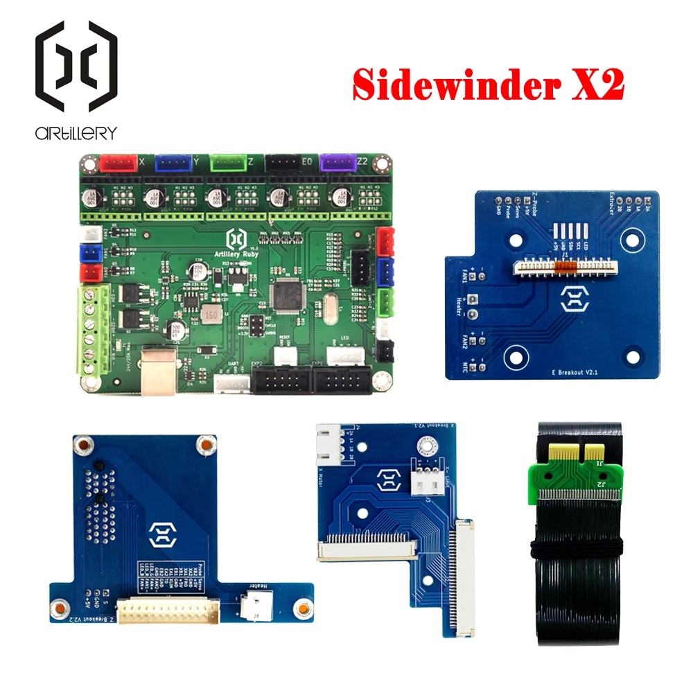 Artillery 3d printer SidewinderX2 and GENIUS Pro latest 32 bit motherboard PCB board cable kit