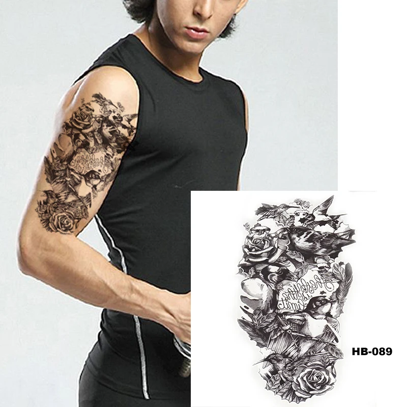 12Pcs 3D Body Arm Leg Art Woman Temporary Tattoo Waterproof  Sticker-89