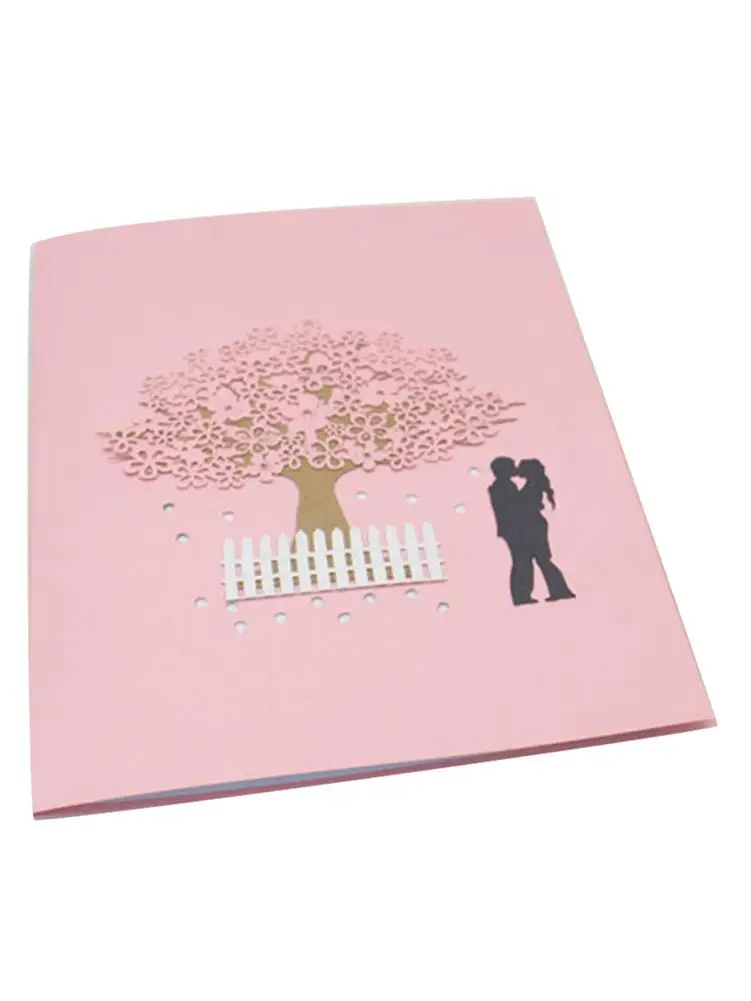  Creative 3D Greeting Card DIY Paper Cut Blessing Card for Holiday Festival Anniversary Valentine's  - 4.00021E+12