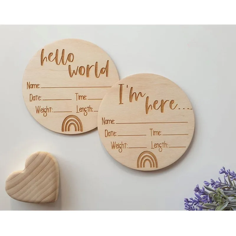 Ensembles de panneaux en bois Hello I'm Here It's A Boy It's A Girl, plaque  de révélation du genre, accessoire photo nouveau-né, fête d'annonce de  douche de bébé - AliExpress