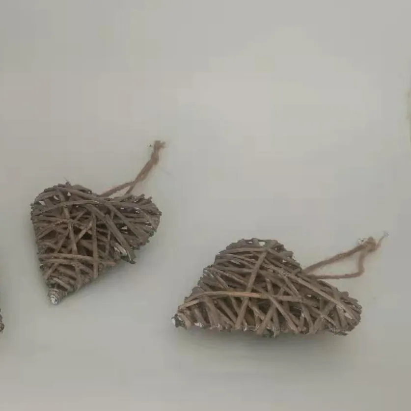 Деревенское плетеное сердце с джутовым подвесное украшение на стену для дома и свадьбы украшение ручной работы из ротанга подарки