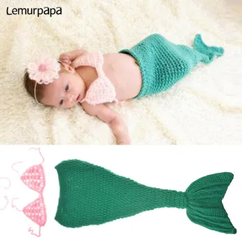 

Newborn Baby Photography Costume Props Fotografia Hand Knitting Mermaid Recien Nacido Photographie Clothing Bebe ropa Infant