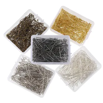 

300 / box DIY material jewelry accessories handmade beaded iron 9 pin nine word pin mixed size jewelry accessories