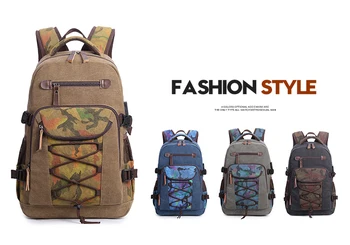 

New wash canvas bag USB printed schoolbag for middle school students retro men's backpack