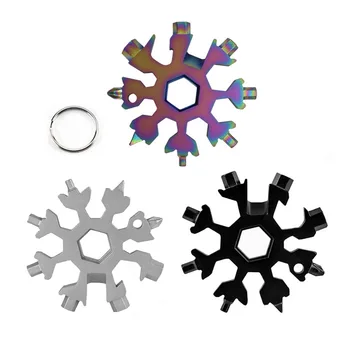 

EDC Tool 18-in-1 Multi-tool Card Combination Compact and Portable Outdoor Products Snowflake EDC Tool Card 2019 Hot Sale