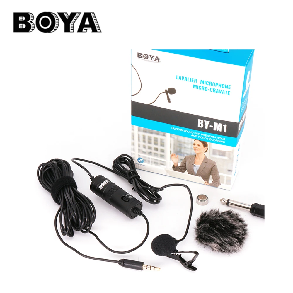 BOYA BY M1 Pro петличный микрофон 10dB монитор 6m гарнитура с микрофоном для iPhone HUAWEI OPPO VIVO XIAOMI смартфонов PC Camera звукозаписывающее устройство