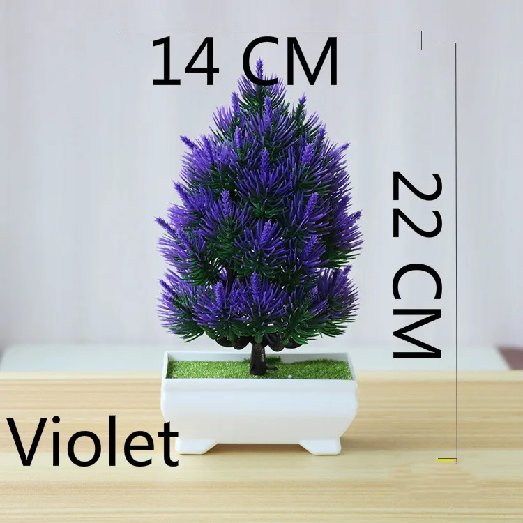 shengdanshu violet Мульти Стиль Искусственные растения бонсай маленький горшок для дерева растения поддельные цветы украшения в горшках для украшения дома отель сад Декор - Цвет: shengdanshu violet