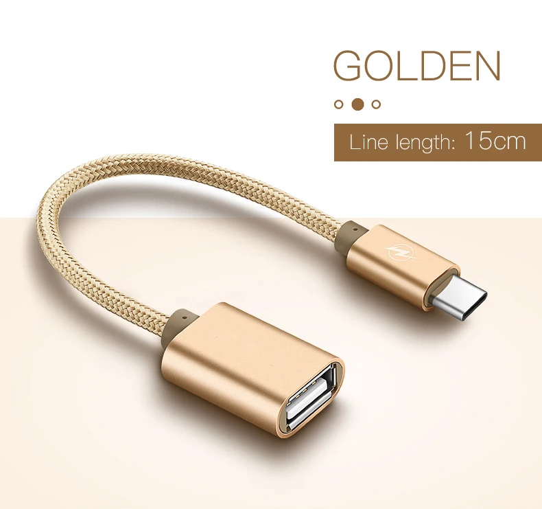 Usb type C OTG кабель адаптер для телефона USB C разъем для samsung S10 Xiaomi Redmi huawei USB 2,0 OTG конвертер для мобильного телефона - Цвет: Gold