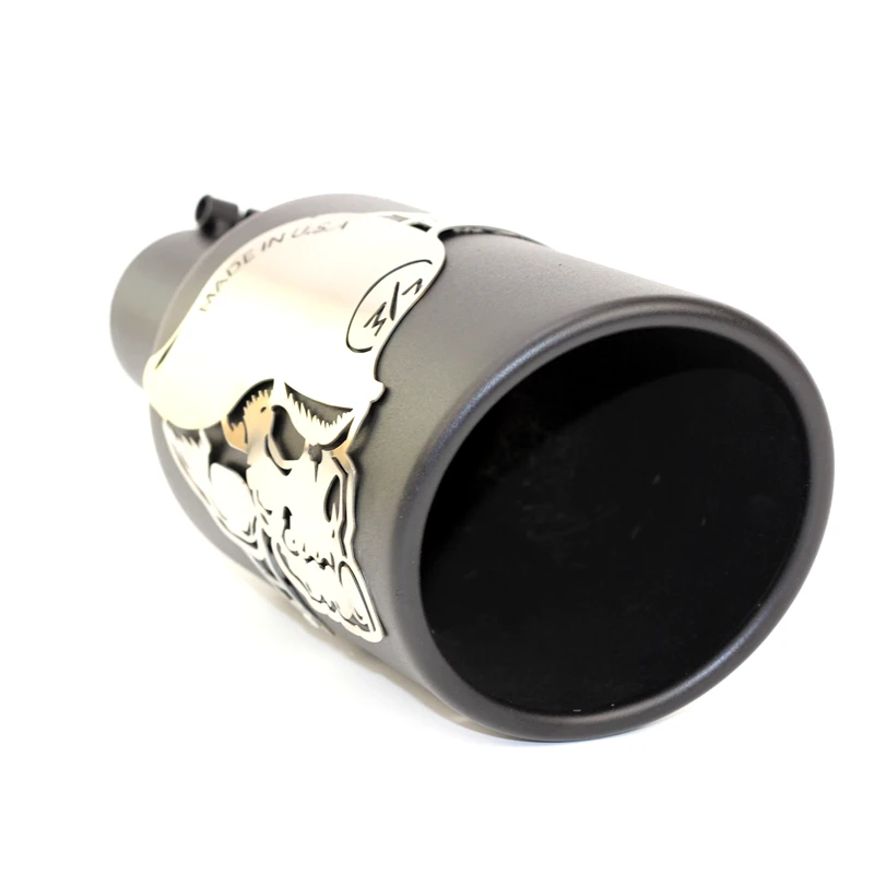1 PIECE UNIVERSAL SKULL BLACK COATED EXHAUST TIP EXHAUST MUFFLER TIP TAILPIPE CAR-STYLING FOR JEEP WRANGLER