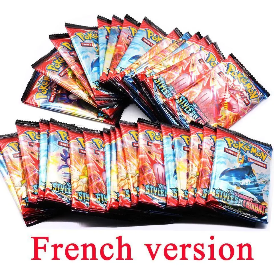 9PCS French Pokemon Cards Sword And Shield Battle Styles Full Sealed Retail Box Evolving Skies Pokemones Card For Children Gifts