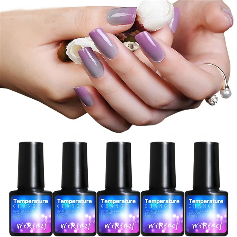 

Thermal Nail Art Polish Gel Temperature Color Changing Gradient Peel Off Nail Polish Set Manicure Varnish Shimmer Nail Lacquer