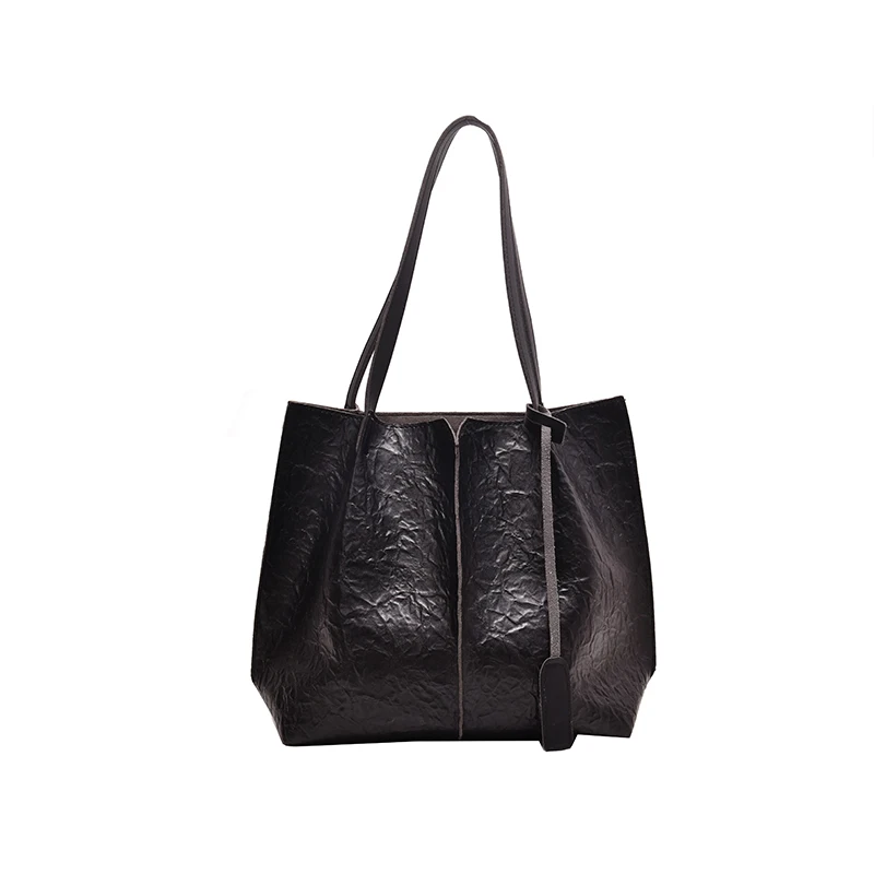 

Fashion Shoulder Bag Waterproof Pu Leather Shopping Bag Large Capacity Messenger Bag Solid Color Short Distance Baggage Bag