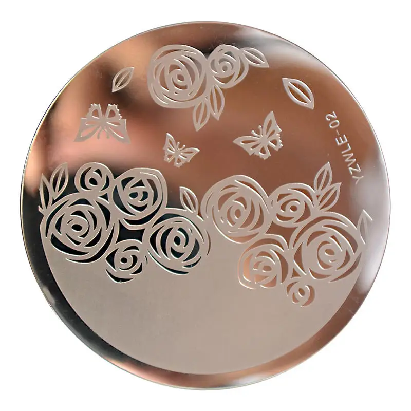 Роза цветочный дизайн ногтей штамп шаблон цветок Мандала бабочка изображение пластины наклейки на ногти инструменты - Цвет: YZWLE-02