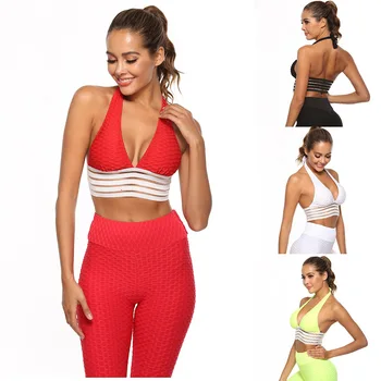 

2019 Leisure Top Bralette Brassiere Sport Women Fitness Femme Underwear Jacquard Fabric Yoga Gym Bra Multicolor Women's Clothing