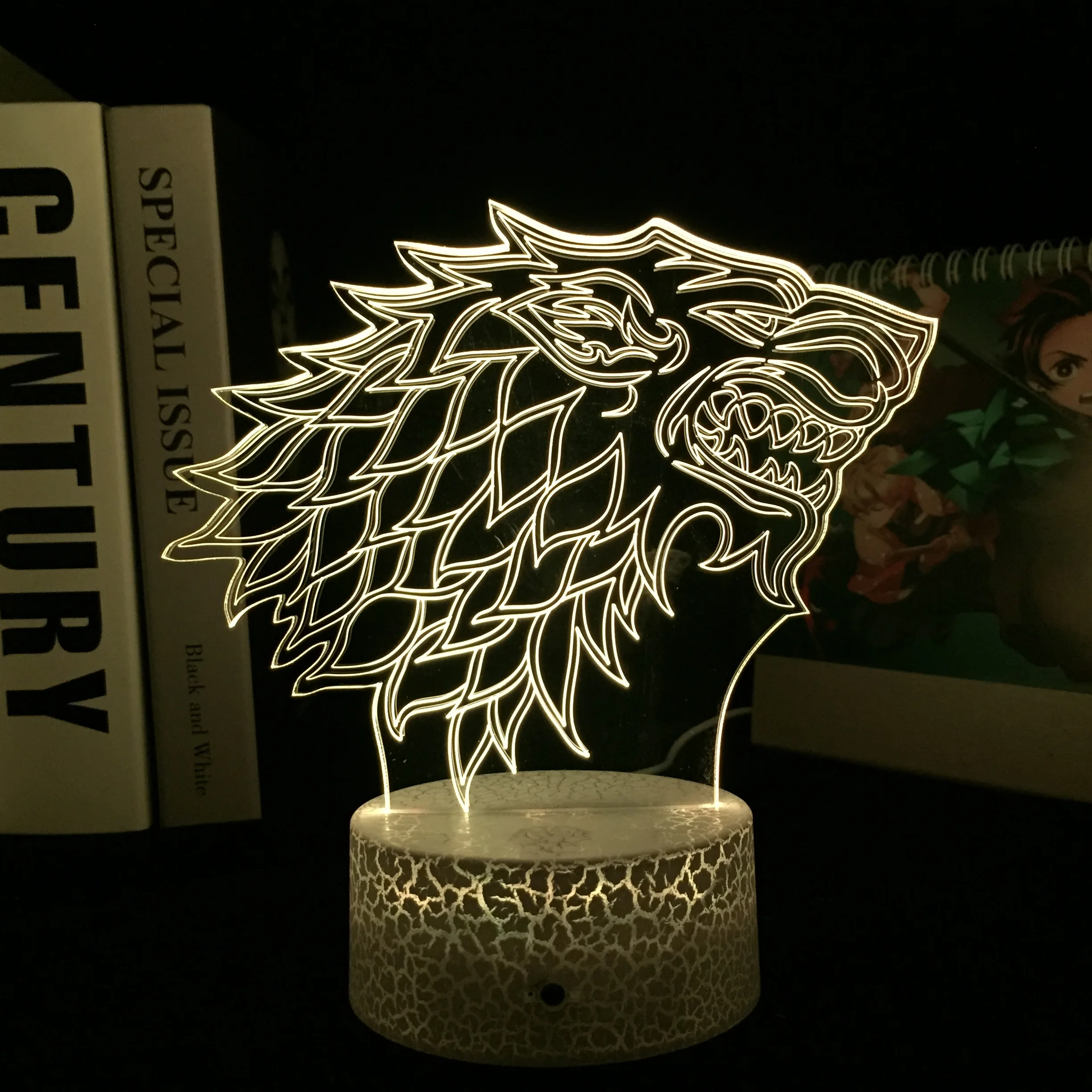 

3D Светодиодная лампа «игра дома Старков», светильник с сенсорным управлением, 7 цветов, изменение цвета, USB, акриловая иллюзия, подарок ребенку на день рождения