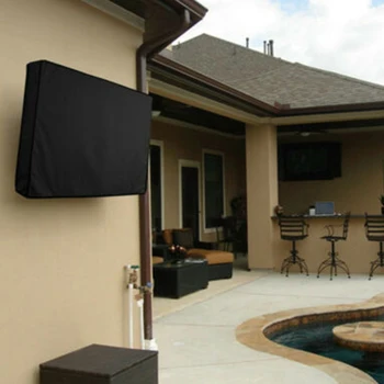 

Dust Proof Television Cover Pocket Display Hook Loop Closure Securely Outdoor Flat Screen TV Appliance Protector Cover