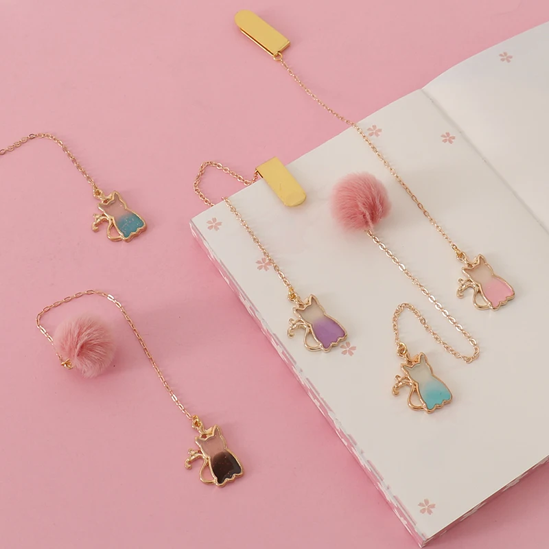 Metal bookmark animal bookmark bookmarks stationery supplies TUTU Cute Cartoon Animals Metal cat bookmark Bookmarks for Books Student Stationery School Office Supply Paper Clip H0439