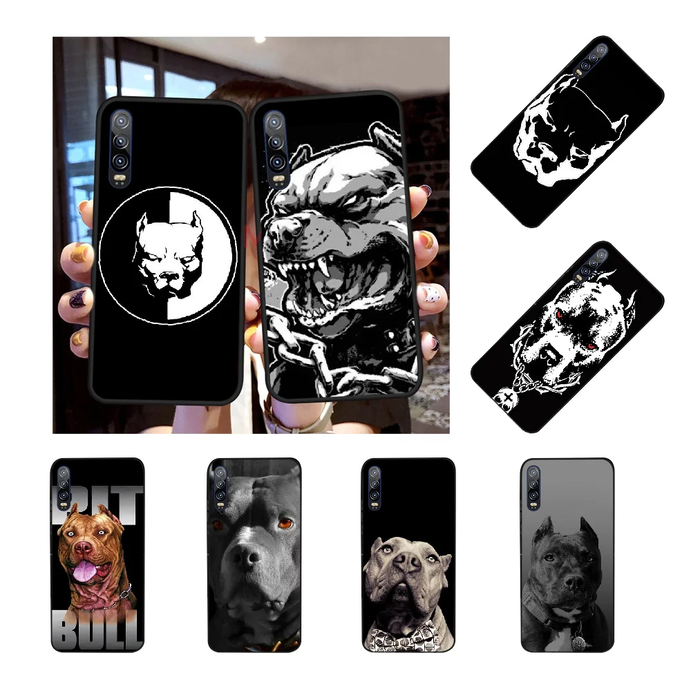 NBDRUICAI Pit Bull Lovely Dog Pitbull Cover Black Soft Shell Phone Case For Huawei Y5 Y6 Y7 Y9 Prime 2019 Enjoy 7 8 9 10 Plus | Мобильные