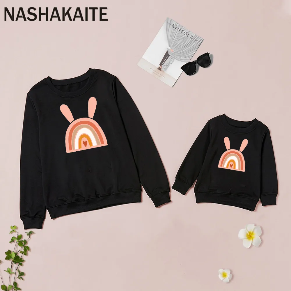 Nashakaite moletom infantil para mãe e filha,