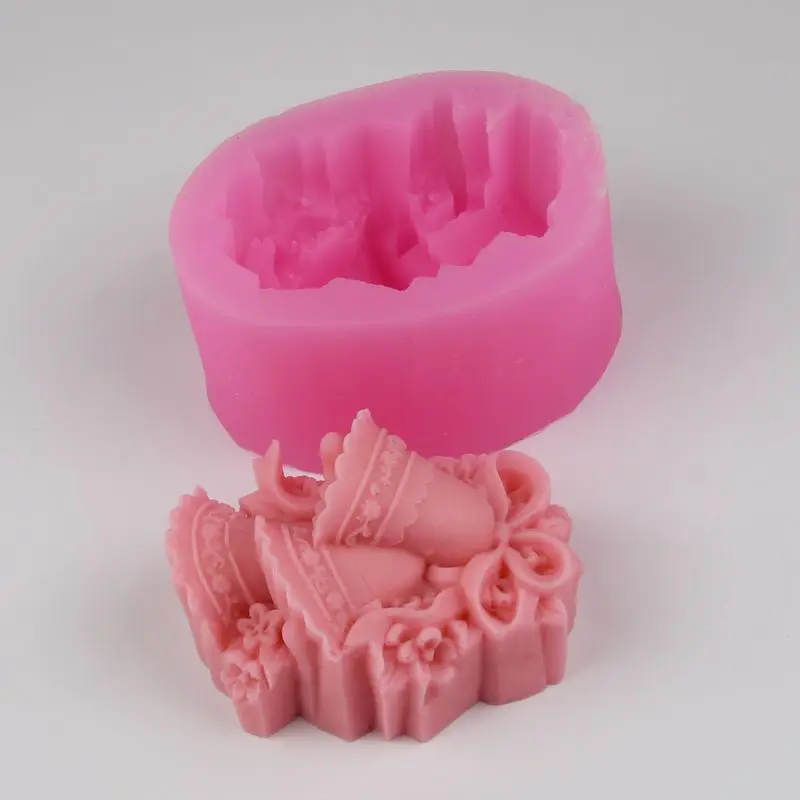 Крафтовая Подарочная форма для изготовления мыла 3d колокол решений для ручной работы силиконовая мыло формы для торта шоколад