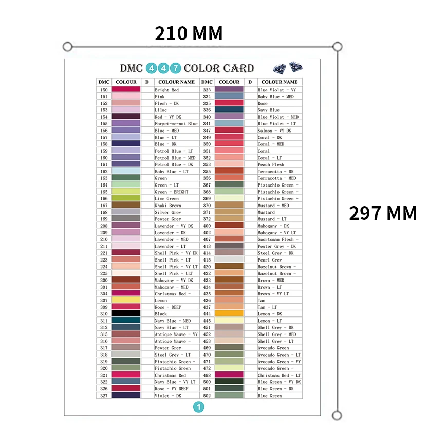 5d Diamond Painting Full Range 447 Dmc Diamond Color Card 100% Handmade  Cross Stitch Color Identification Card - Diamond Painting Cross Stitch -  AliExpress