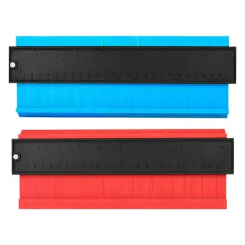 

2Pcs 10 Inches Profilometry Contour Ruler Multi-function Carpenter Tool Profile Radian Gauge Marking Tool (Red/Blue)