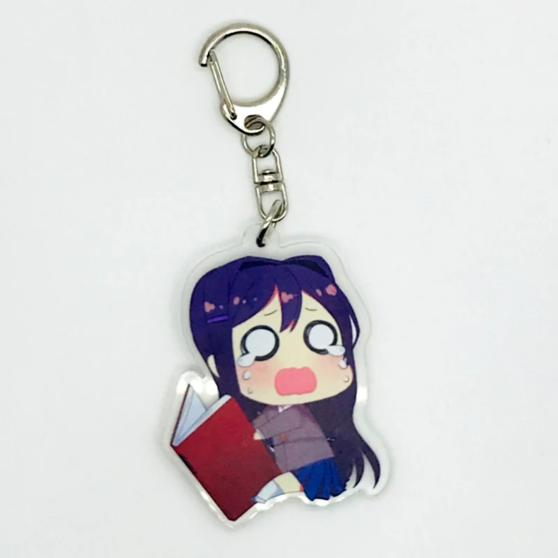 Doki Doki Literature Club Cosplay Keychain - Acrylic Keyring with Sayori, Yuri, Natsuki, Monika Characters - Cartoon Prop image 6
