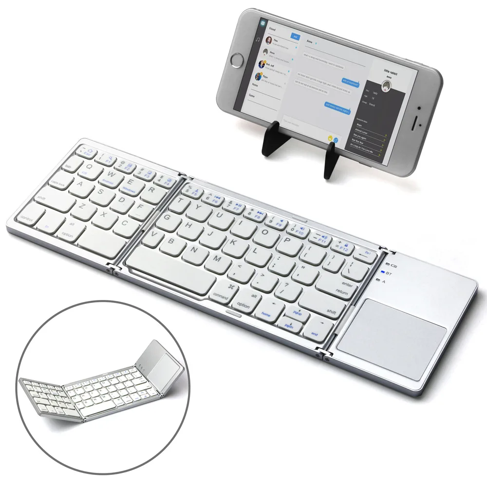 

Have TouchPad Folding Bluetooth Keyboard Tablet Mobile Phone Laptop Universal Wireless Bluetooth Folding Keyboard