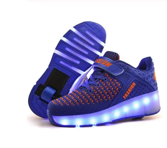 color 17 Heelies usb зарядка светодиодный светильник кроссовки с одним колесом мальчик девочка роликовые коньки повседневная обувь с роликом - Цвет: color 17