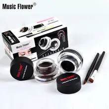 Music Flower двухцветный высекательный пресс машины для подводка для глаз чёрный; коричневый Водонепроницаемый 2 бутылки водостойкий макияж плотная гладкая карандаш-подводка для глаз для макияжа лица