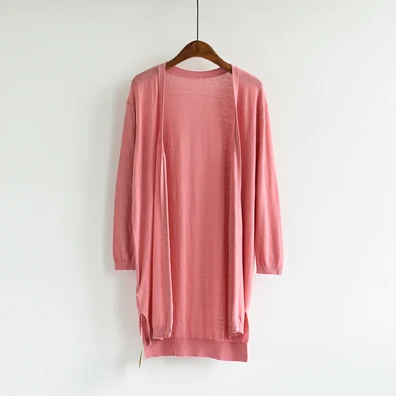 pink cardigan Корейский Кардиган большого размера, Женский вязаный кардиган Mujer, свитер с длинным рукавом, Длинные кардиганы, женские свитера, одежда - Цвет: pink cardigan