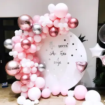 

139pcs Balloon Garland Arch Kit Pink White Metallic Balloon for Blush Bridal Shower,Wedding Decors, Baby Shower Party Decoration