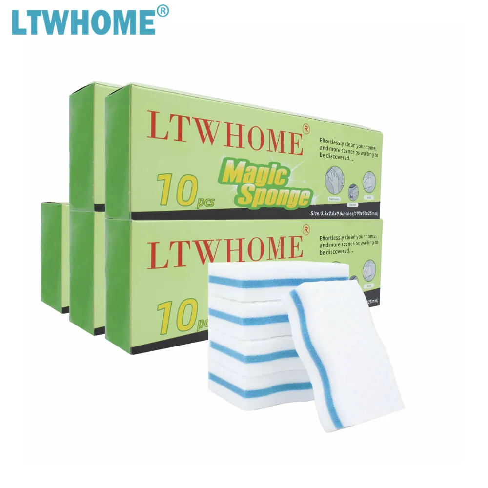 LTWHOME Волшебная двухсторонняя губка волнистого типа меламиновая