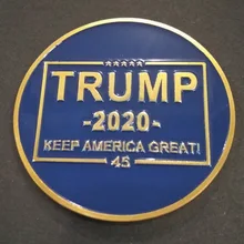 

LIMIT == RARE == 2020 Trump 45th Term President Double-sided Blue Paint Commemorative Coin Challenge Coin Coins Collectibles
