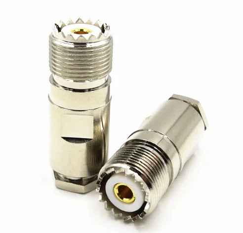 1 Pz Connettore Pl259 So239 Uhf Femmina Morsetto A Saldare Per Rg58 Rg142 Rg400 Lmr195 Cavo Ottone Rf Adattatori Coassiali
