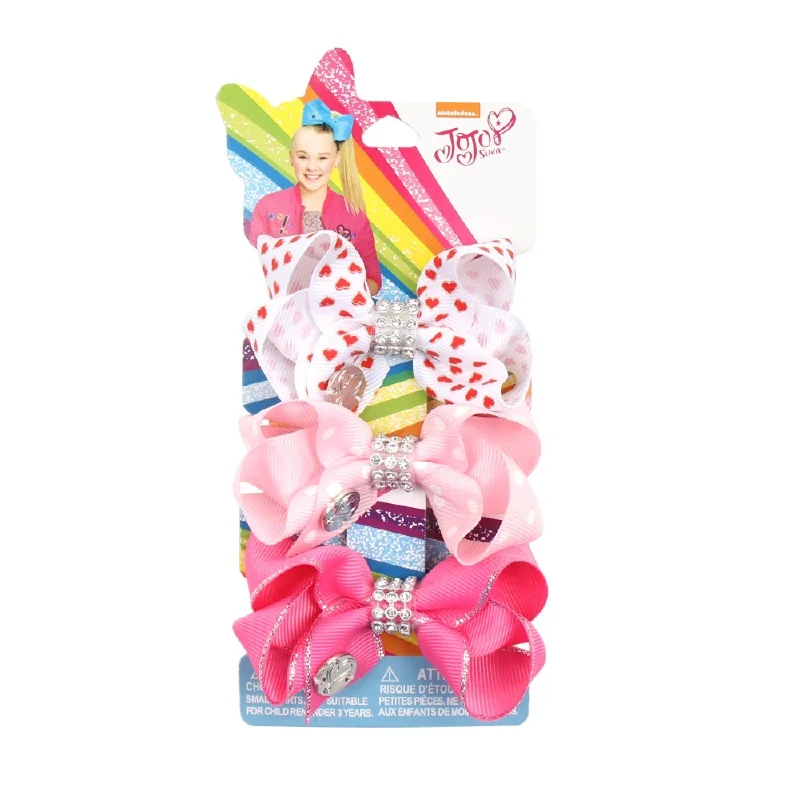 

3Pcs/set 3" Jojo Bows For Girls/Jojo Siwa Rhinestone Knot Hair Bows For Girls With Clips Bowknot Handmade Hair Accessories