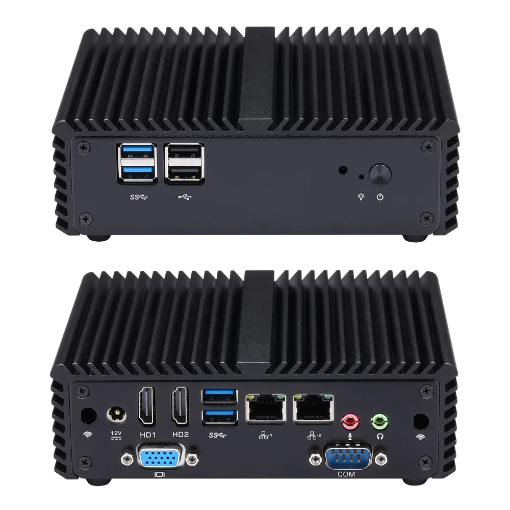 Мини-ПК Qotom Barebone J3710, двойной компьютер lan, linux, Ubuntu, ПК ...