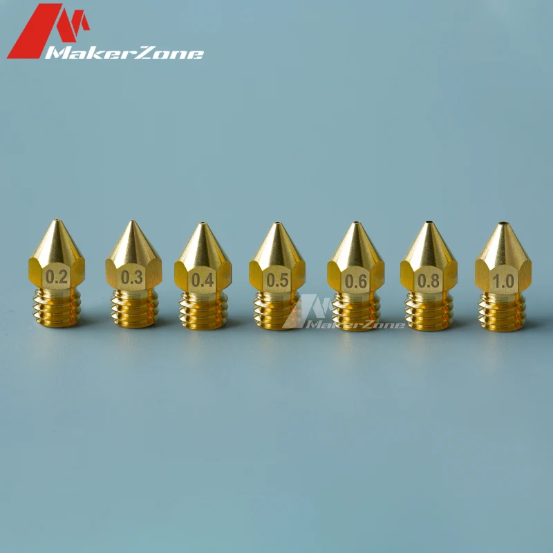 

5/10PCS MK8 Brass Nozzle 0.2MM/0.3MM/0.4MM/0.5MM/0.6MM/0.8MM/1.0MM For 3D Printer Extruder 1.75MM Filament CR10 CR10S Ender-3