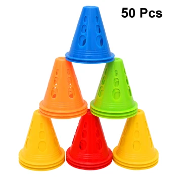 

50 Pcs Cone Barrier Marker Cone Reusable Windproof Soccer Skating Horn Cone Obstacle Barrel Marker Cones Spot Marker